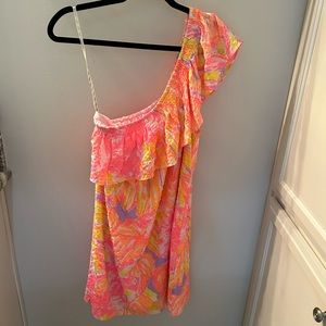 Lilly Pulitzer One Ruffle Shoulder Mini Dress